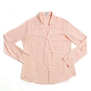 Express Portofino Shirt Baby Pink Long Sleeve Top